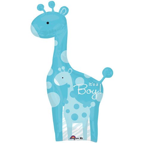 Anagram Sweet Safari It's a Boy Giraffe Baby Shower 42" Mylar Balloon