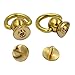 DGOL 10 sets Brass Nail Rivet Chicago Stud Screw 360 Degree Rotate Ball Post Head Buttons with D Ring