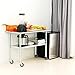 Stainless Steel Prep Table - 48x24 Inches Commercial Work Table Food Metal Table Heavy Duty Kitchen Garage Worktables and Workstations Sandwich Top with 4 Caster Wheels