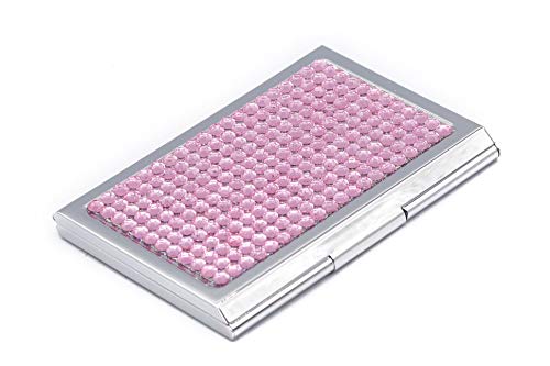 Business Card Case for Ladies - Luxurious Crystal Rhinestone Calling Card Holder for Professional Women - Slim/Fits: 15~20 Cards | Impress Your Prospects & Clientele with Impeccable Class & Demeanor! - Thumbnail 3