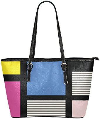 Grid Fashional Designed Leather Tote Bag/Large (Model 1651)