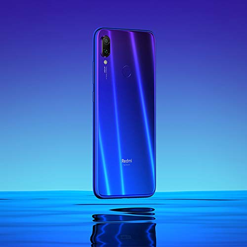 Xiaomi Redmi Note 7 Smartphones de 6.3'' pantalla completa, 4GB RAM + 64GB ROM, Snapdragon 660 procesador Octa-core, 13MP delantero y 48MP + 5MP doble camara trasera Telefonos moviles (Degradado Azul)