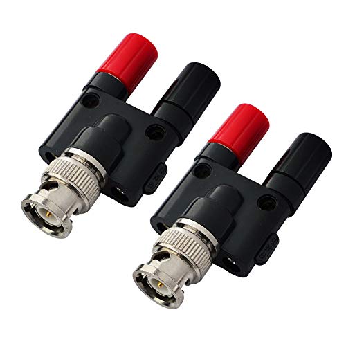 image for onelinkmore BNC Male Plug to 2X 4mm Dual Banana Female Jack Socket Bin