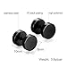 Round Stainless Steel Dumbbell Ear Stud Earrings for Unisex,Black