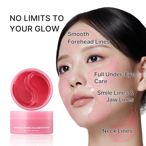 PDRN Caffeine Collagen Eye Patch | Gel Eye Patches for the appearance of Dark Circles, Undereye Bags | Firming, Age-Defying Care with Retinol, Collagen | Korean Skincare | 30 Pairs