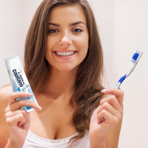 Pasta del Capitano, Family Toothbrush with Soft Bristles, Reaches Hard Corners, Removes Bacterial Plaque Without Damaging Nail Polish