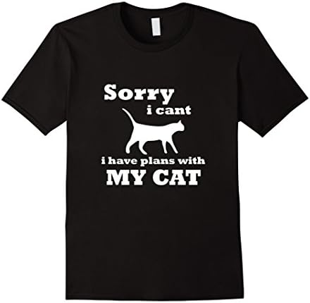 Mens Sorry I Can't I Have Plans With My Cat Small Black