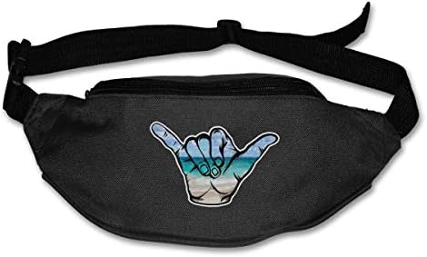 Hang Loose Beach Scene Shaka Running Waist Pack Bag,Running Sling Backpack Crossbody Bag Fanny Packs
