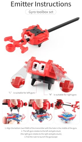 Battling Top Set, Burst Gyro Toys 12 Spinning Tops 3 Launchers Combat Battling Game with Portable Storage Box Gift for Kids Children Boys 648