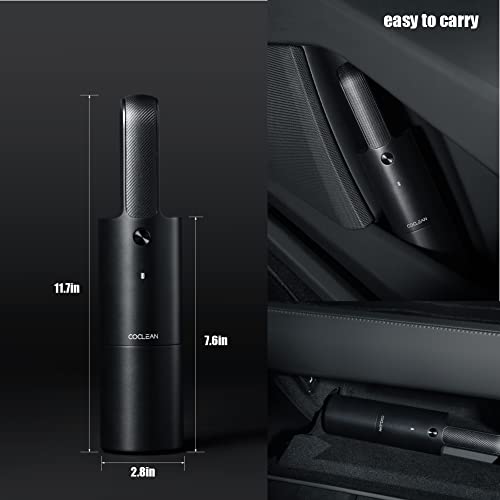 Car Vacuum Cleaner, Coclean Portable Cordless Handheld Vacuum Cleaner Lightweight 80W High Power 5800PA Strong Suction with Rechargeable 2x2000mAh Batteries for Detailing Pet Hair Car Home Office