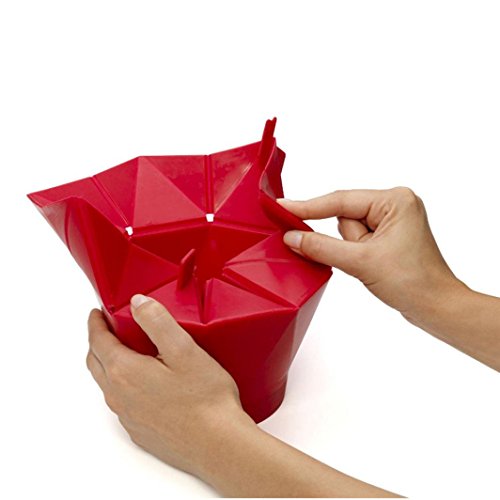 Gotd Silicone Popcorn Bucket Maker Container Healthy Cooking Tools, Support Microwave (Red)