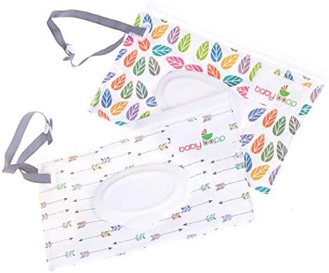 UPPERO 2 Pack Portable Travel Wipe Case Dispenser for Baby Or Personal Wipes