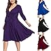 Mlide Women’s Vintage 1950s Style Sleeved Plus Size Swing Dress 2020 Summer New Gown Purplethumb 2