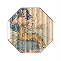 rngysdhj Umbrella,Sun Umbrella Umbrella Mermaid Polyester Pongee Waterproof Umbrella Compact Folding Travel Umbrella