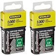 Stanley TRA204T 1/4 Inch Light Duty Narrow Crown Staples, Pack of 1000(Pack of 2000)
