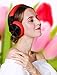Bluedio T5 Active Noise Cancelling Headphones Over Ear Wireless Bluetooth Headphones with Mic Portable Stereo Headsets for Cell Phones Travel Work (Red)