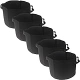 Grow Bags 15-Gallon 5-Pack Fabric Pots Breathable Round Planter with Strap Handles for Potatoes, Tomatoes and Plants