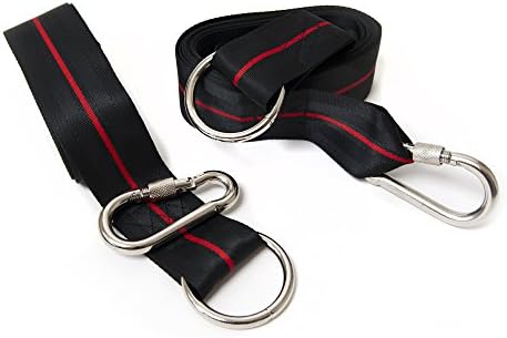 Mowgli Outfitters Extra Long Heavy Duty Adjustable Hammock Strap with O-Rings, Nickel Carabiner Hooks, Set of 2 with Carrybag Kit & Camping eBook