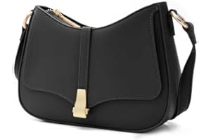 Prettyzys Crescent Shoulder Bag for Women, Vintage Retro Vegan Leather Clutch Tote Handbags Crossbody Bags Handbag for Women