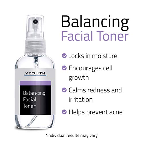 YEOUTH Facial Toner, Hydrating Face Toner - Prep, Tone, Refresh, Skin - Pore Minimizer, Mild Astringent, Face Mist, Perfect for Cleanser, Serum, Moisturizer and Gel Regiment - Best Anti Aging Toner