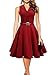 iLover Women 1950s V-Neck Vintage Rockabilly Swing Evening Party Dress