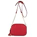 Simple Shoulder Bag Crosbody with Metal Chain Strap and Tassel Top Zipper (Red)
