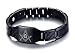 Mealguet Jewelry Stainless Steel Black Carbon Fiber Enamel Masonic Magnetic Bracelets for Men