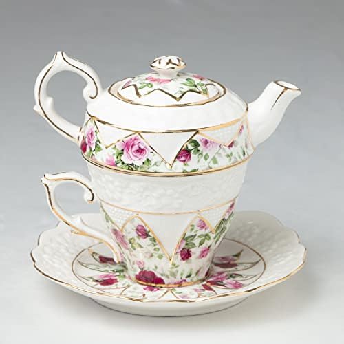 Gracie Bone China By Coastline Imports Lot De 4 Assiettes à Dessert En Porcelaine Anglaise Avec Motif Papillon Et Oiseau 191 Cm De Diametre Jaune Rose Blanc