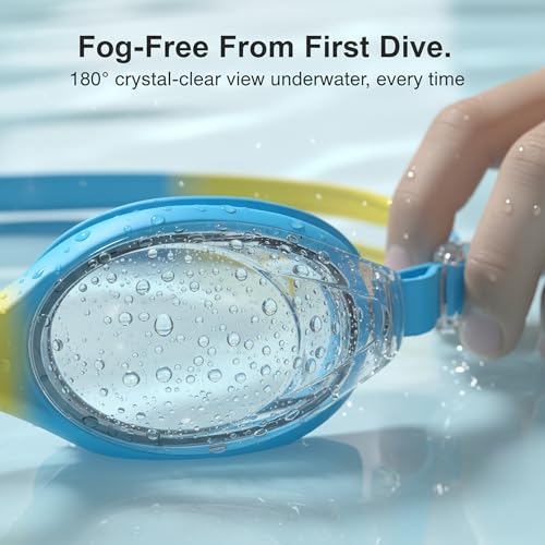 Seaflar Kids HD Anti-Fog Swimming Goggles: UV Protection | One-Piece Elastic Band | Silicone Gasket | Unisex (3-14 Years)