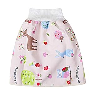 Delisouls Comfortabele luierrok, cartoon-kinderen, lekvrije hoge taille, buikbescherming, waterdichte en absorberende…