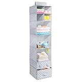 mDesign Soft Fabric Over Closet Rod Hanging Storage