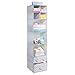 mDesign Fabric Hanging Organizer - Over Closet Rod Storage with 7 Shelves and 3 Removable Drawers for Baby Nursery Bedroom Organization - Hold Clothes, Linens, Toys, Accessories - Gray/White Polka Dot