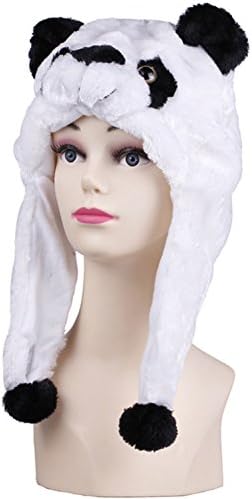 TheWin Animal Plush Short Hat with Earmuffs,Panda