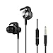 Earbuds with Microphone, Tonicstar Wired Headphones with Earhooks Black