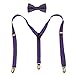 Vittorino Boys' Dress Shirt with Matching Bowtie and Suspenders Set, Purple, 10/12