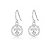 Sterling Silver Filigree Small Fleur De Lis Design Dangle Drop Earrings