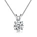 Bella Lotus SHINCO Jewelry 2 Carat Round Cut Clear CZ Crystal Solitaire Pendant Necklaces, 18