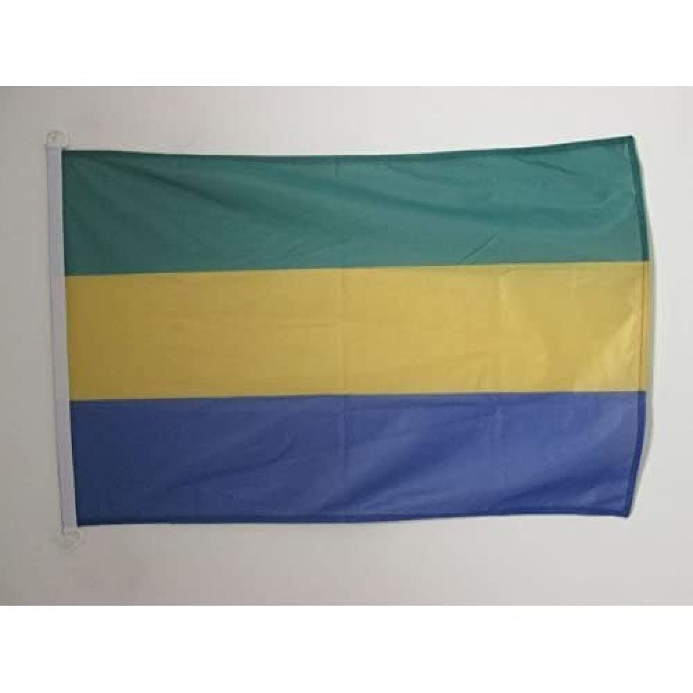 AZ FLAG - Gabon Flag - 2x3 Ft - For Outdoor - Gabonese Banner Knitted Polyester with Two Plastic Rings - Fade Resistant - Vivid Colors - 2' x 3' Feet - 90x60 Cm