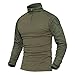 MAGCOMSEN Army Shirts for Men Tactical Shirts for Men Long Sleeve T Shirts Combat Shirt Quick Dry Shirts T Shirts Army Green