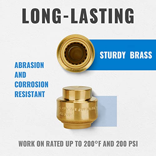 SUNGATOR 12Pack Push Fit PEX End Cap, 1/2Inch PushtoConnect, No