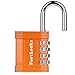 FortLocks Padlock - 4 Digit Combination Lock for Gym Outdoor & School Locker, Fence, Case & Shed – Heavy Duty Resettable Set Your Own Combo – Waterproof & Weatherproof (4 Pack - Orange)