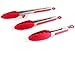 Stainless Steel Tongs Set of 3 by Smart Chef - Silicone Tipped to Protect Cookware & Grasp Food Firmly - Soft, Durable, Heat- & Germ-Resistant