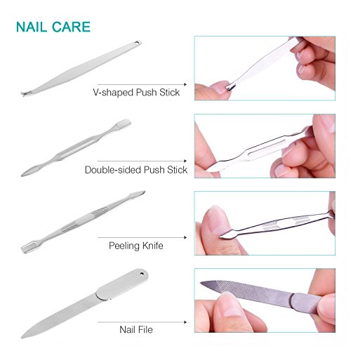 TANTAI Nail Clippers Set-Stainless Steel Personal Nail Kits,Professional Tools for Nail,Manicure Pedicure Set Fingernail Clippers with Portable Travel Case (12Pcs) - Thumbnail 4