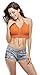 Women's Fringed Bikini Top Tassel Top Cami Tank Bralette, Orange
