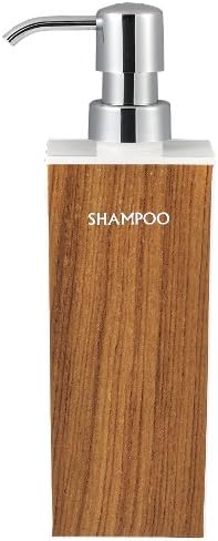 Amazon Co Jp 日本製 Woody ウッディ 角型 大 シャンプー 白 ディスペンサー詰め替えボトル 500ml チーク ホーム キッチン