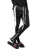 Mens Stripe Track Pants Skinny Fit Stretch Trouser Elastic Jogger