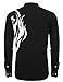 Coofandy Mens Casual Fashion Print Button Down Cotton Long Sleeve Dress Shirt, Black - Lion Head Print, XX-Large