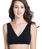 CAKYE Women's Nursing Tank Sleep Bra For Nursing And Maternity (Medium/36B,36C,36D, Black)