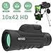 Monocular Telescope, 10x42 High Definition Monocular with Smartphone Adapter & Tripod, Waterproof Fog Proof Pocket Scope for Adults and Kids, FMC BAK4 Prism for Bird Watching Travelling Hunting
