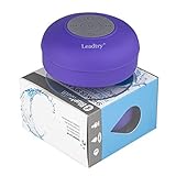 LeadTry Wireless Waterproof Bluetooth Shower Speaker:3.0, Portable Speakerphone with Built-in Mic, Control Buttons and Dedicated Suction Cup for Showers, Bathroom, Pool, Boat, Car (Purple)